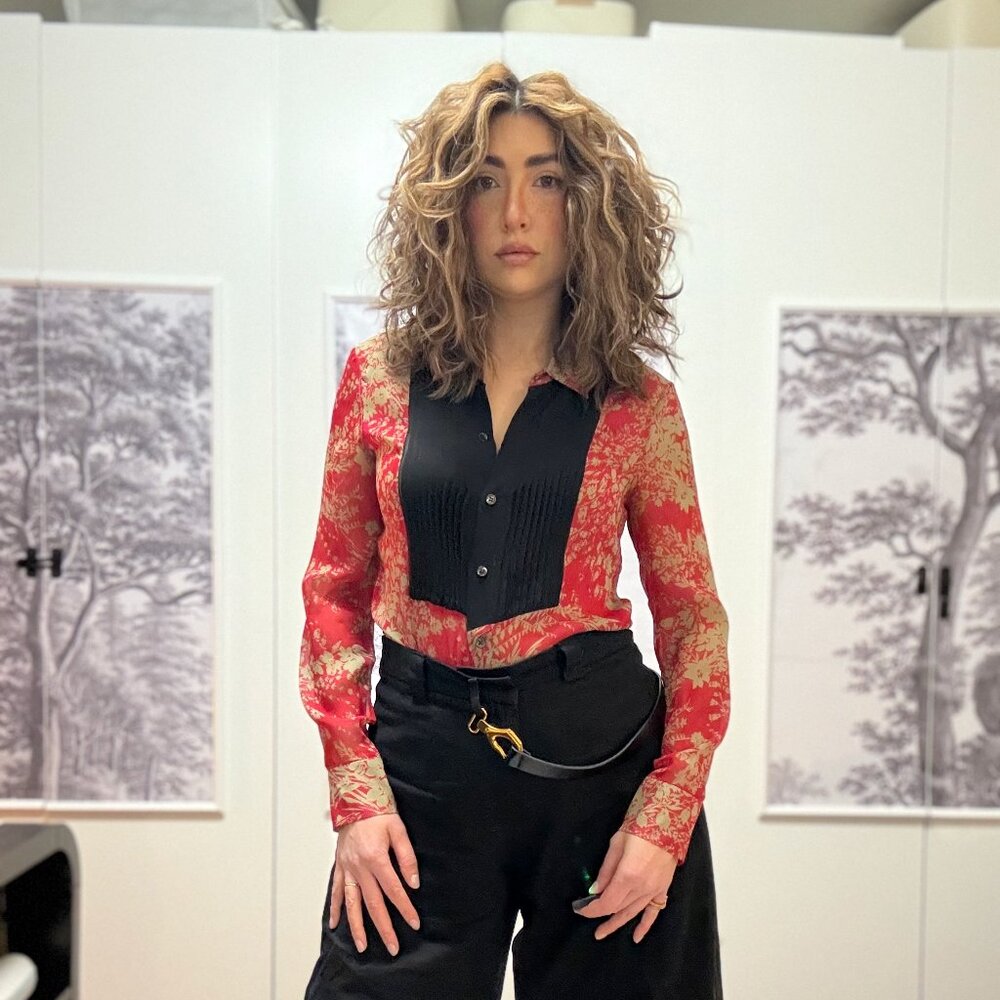 Vintage Chloe Chiffon Button up Blouse